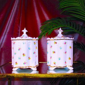 Godinger Floral Porcelain Canisters set of 2